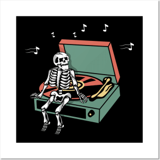 Music and Skull, Music and skeleton, Musician Skull, Musician Skeleton Posters and Art